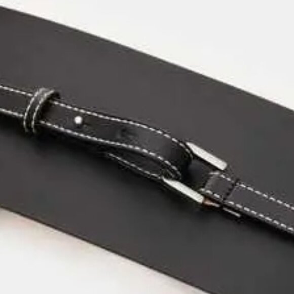LAFAYETTE 148 NEW YORK VACHETTA LEATHER WRAP OBI BELT BLACK NWOT MED